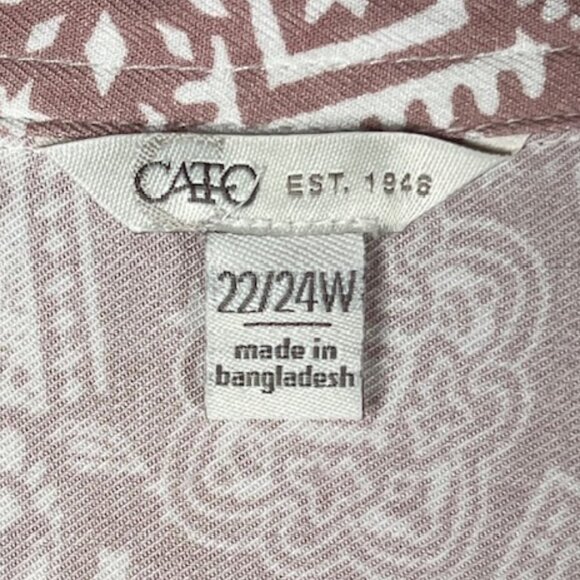 Cato Womens Button-down Long sleeve Long Shirt Plus Size 22/24W - Picture 2 of 5